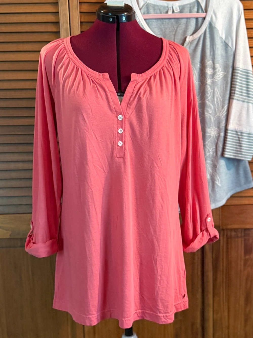 Bundle NWOT Polo Jeans Co. R.L.Henley Peasant Tunic &CATO Waffle Knit V-Neck XL